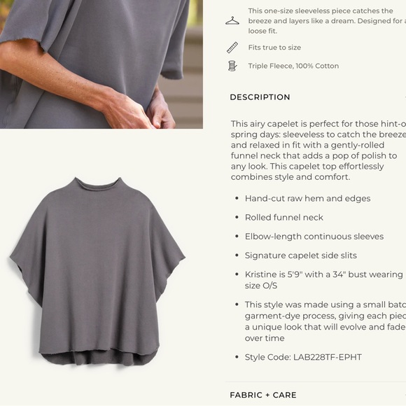 Frank and Eileen Audrey black OS funnel neck caplet Triple Fleece. - Picture 5 of 5